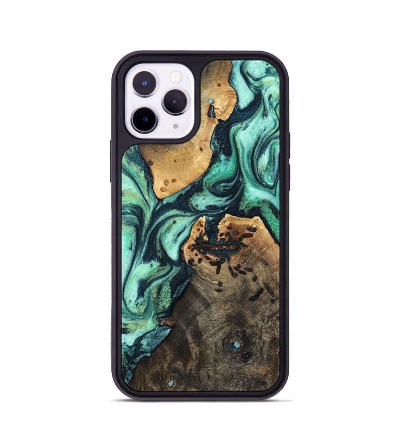 iPhone 11 Pro Wood Phone Case - Oleta (Green, 798989)