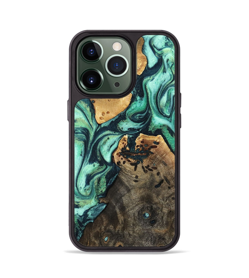 iPhone 13 Pro Wood Phone Case - Oleta (Green, 798989)