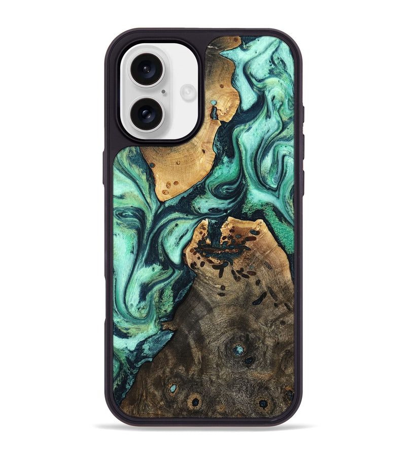 iPhone 16 Plus Wood Phone Case - Oleta (Green, 798989)