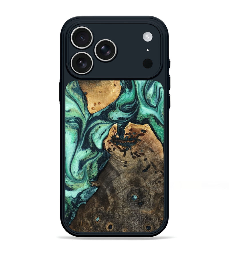 iPhone 17 Pro Max Wood Phone Case - Oleta (Green, 798989)