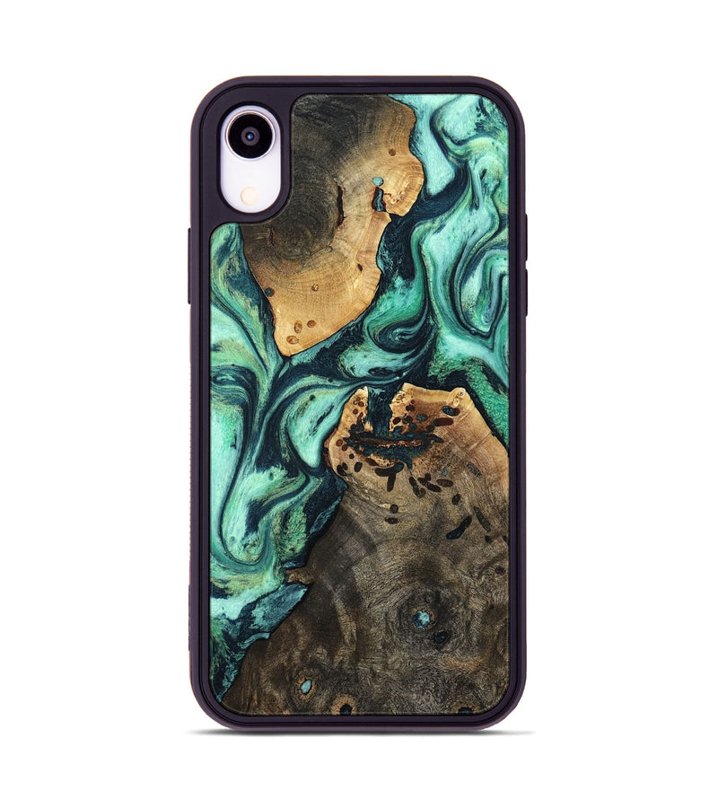 iPhone Xr Wood Phone Case - Oleta (Green, 798989)