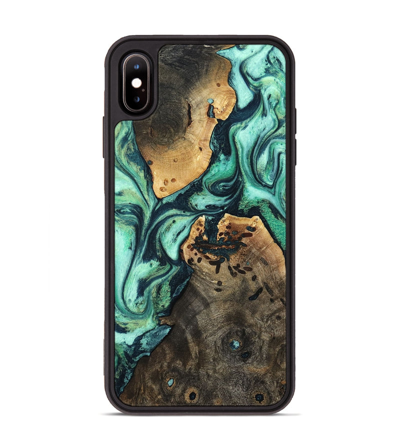 iPhone Xs Max Wood Phone Case - Oleta (Green, 798989)
