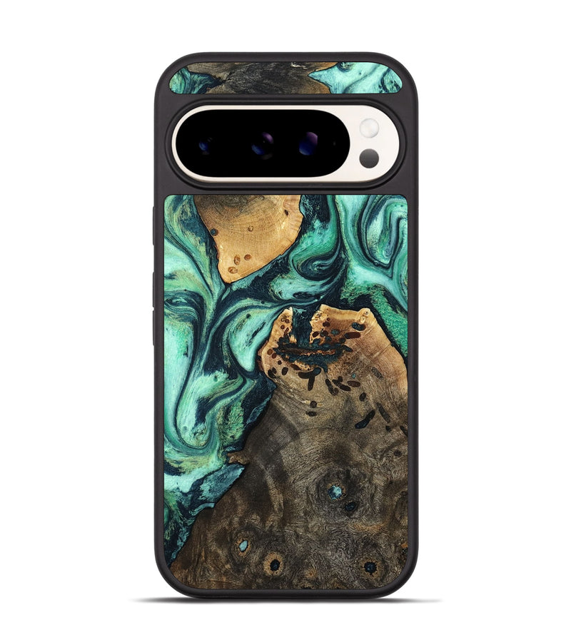 Pixel 9 Pro Wood Phone Case - Oleta (Green, 798989)