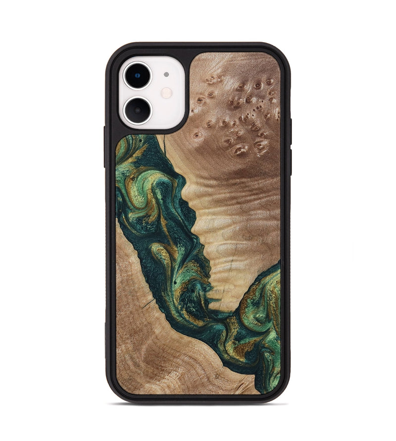 iPhone 11 Wood Phone Case - Traci (Green, 798990)