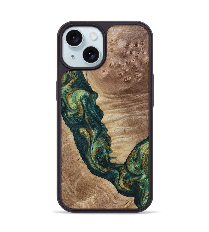 iPhone 15 Wood Phone Case - Traci (Green, 798990)