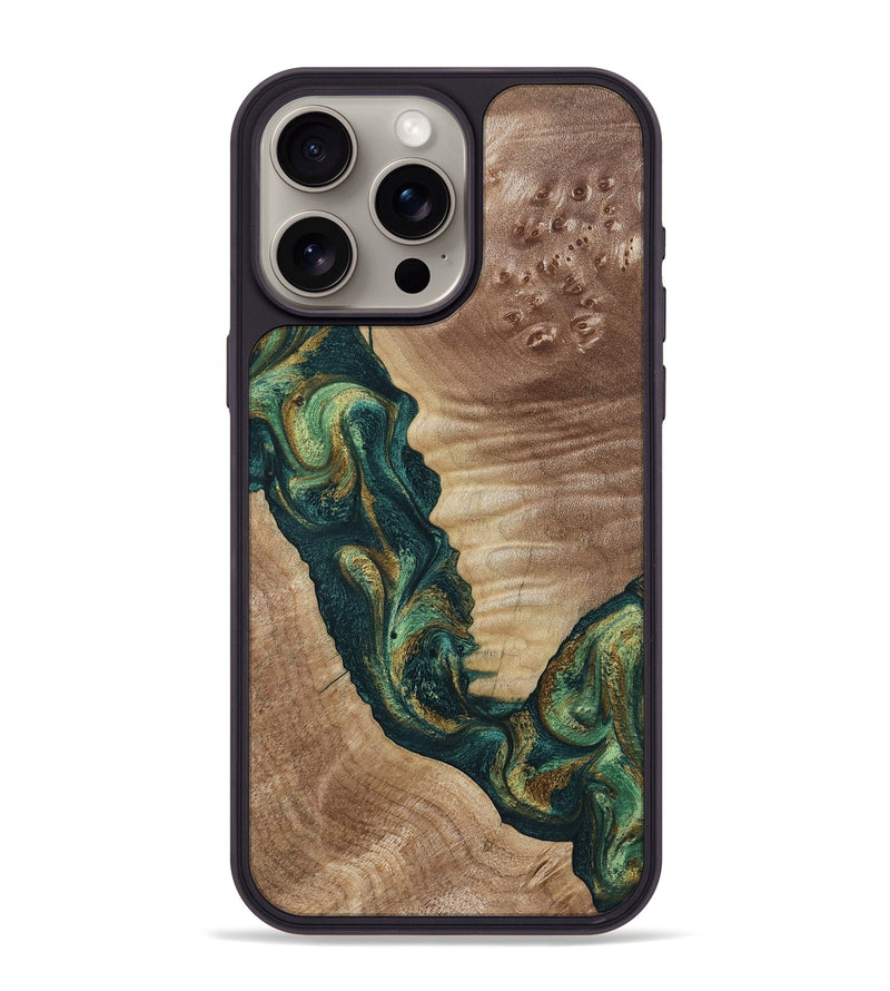 iPhone 15 Pro Max Wood Phone Case - Traci (Green, 798990)