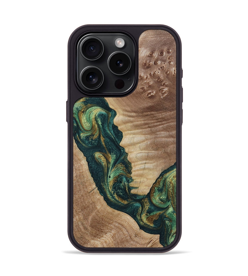 iPhone 15 Pro Wood Phone Case - Traci (Green, 798990)