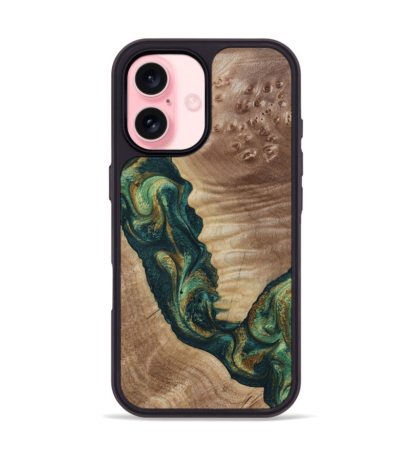 iPhone 16 Wood Phone Case - Traci (Green, 798990)