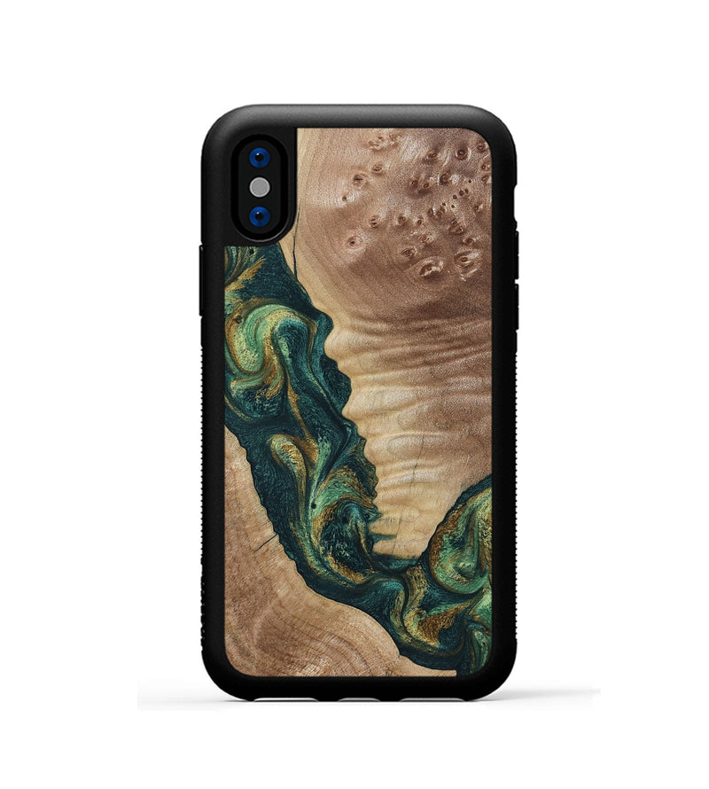 iPhone Xs Wood Phone Case - Traci (Green, 798990)