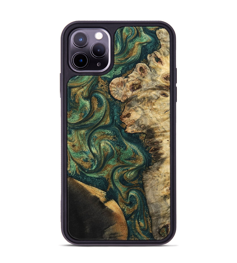 iPhone 11 Pro Max Wood Phone Case - Dannie (Green, 798992)