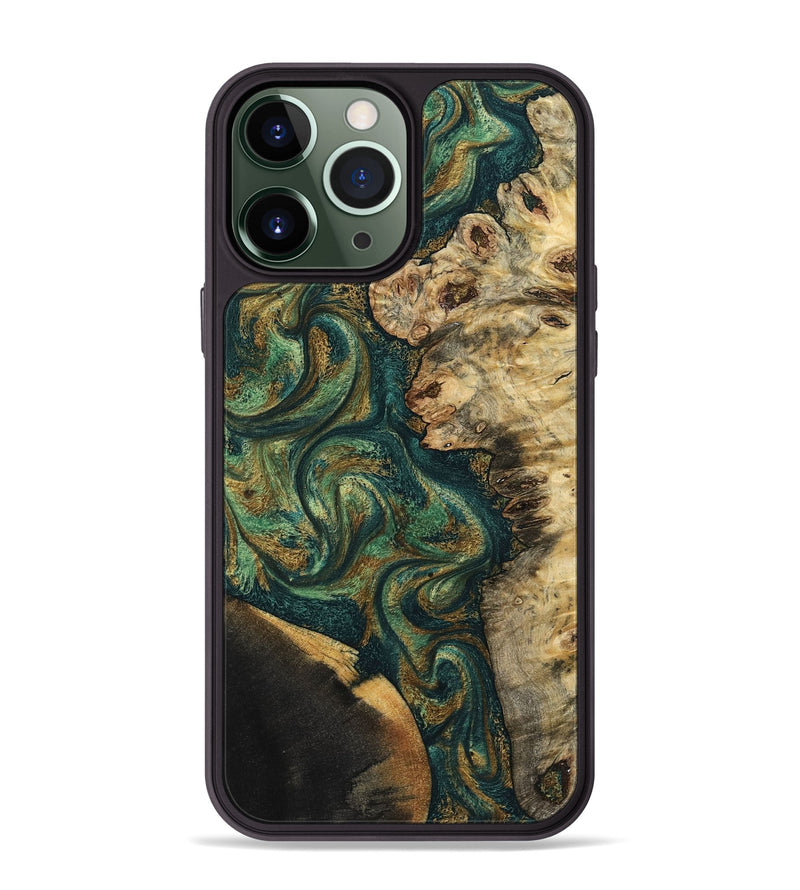 iPhone 13 Pro Max Wood Phone Case - Dannie (Green, 798992)