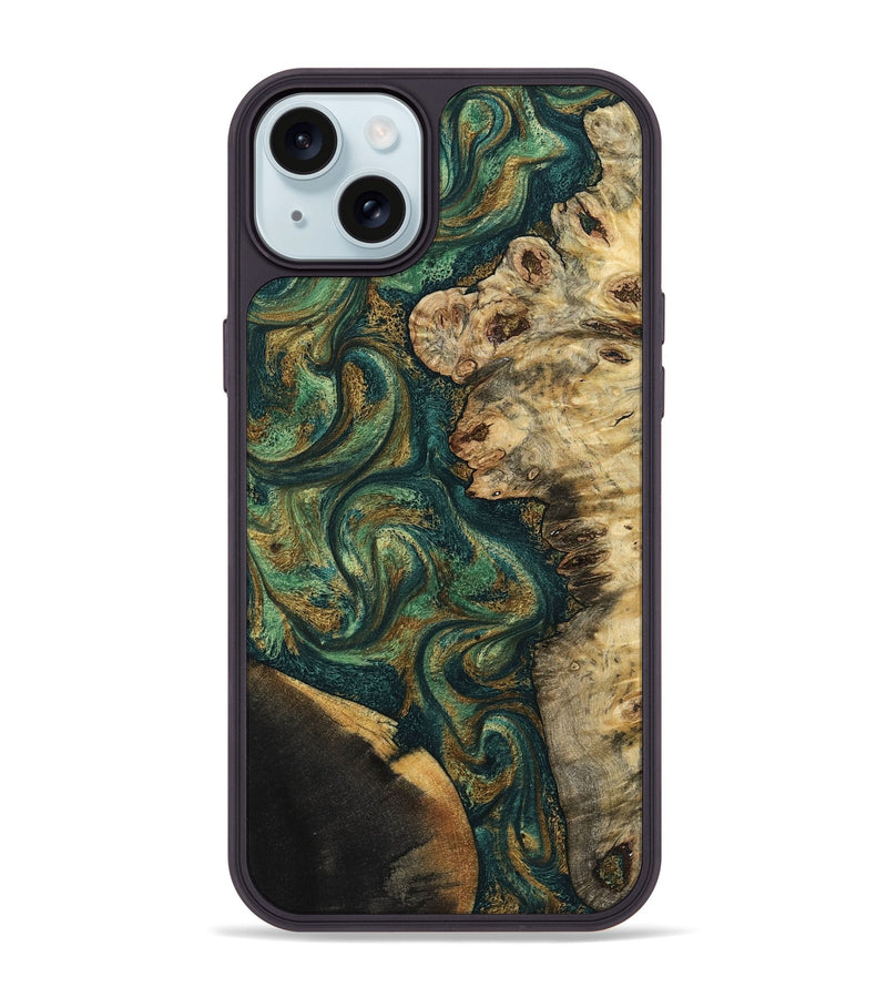 iPhone 15 Plus Wood Phone Case - Dannie (Green, 798992)