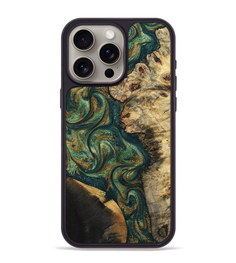 iPhone 15 Pro Max Wood Phone Case - Dannie (Green, 798992)