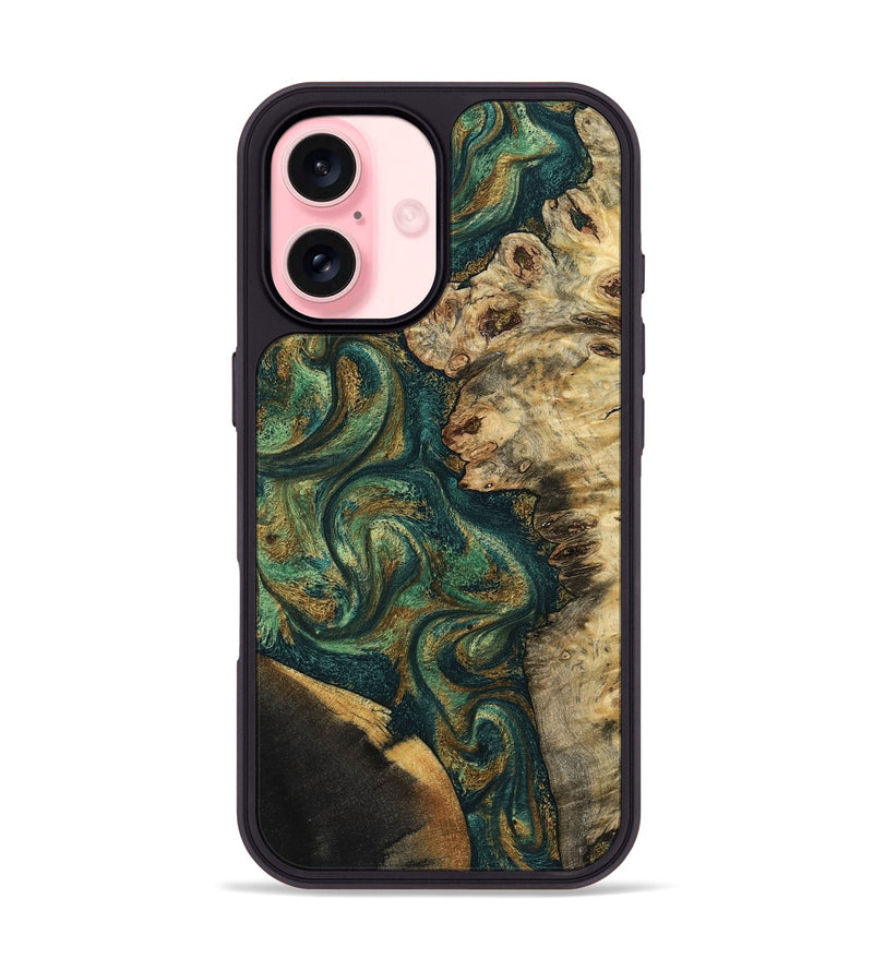 iPhone 16 Wood Phone Case - Dannie (Green, 798992)