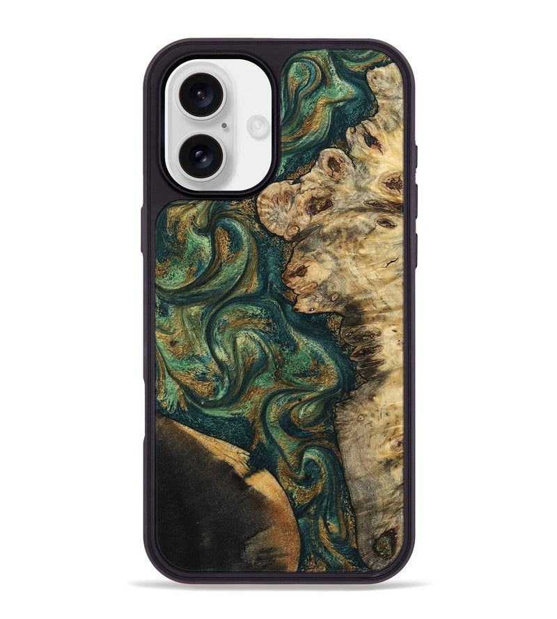 iPhone 16 Plus Wood Phone Case - Dannie (Green, 798992)