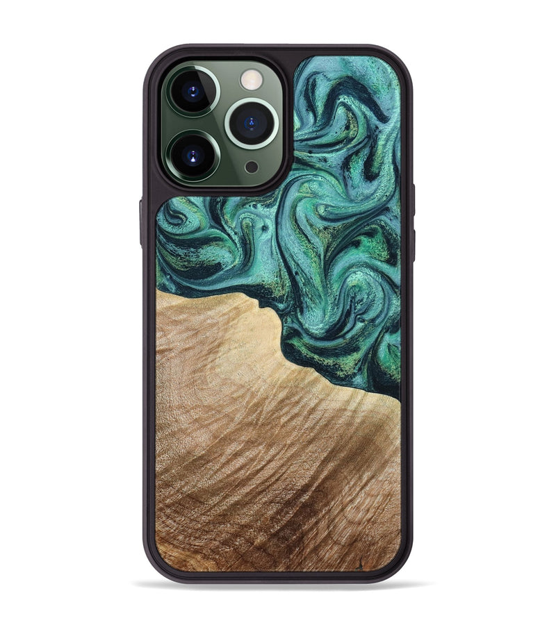 iPhone 13 Pro Max Wood Phone Case - Paige (Green, 798993)