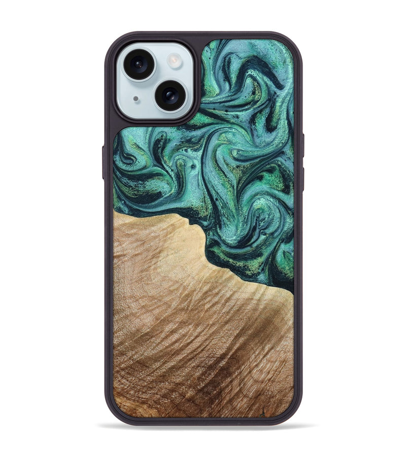 iPhone 15 Plus Wood Phone Case - Paige (Green, 798993)