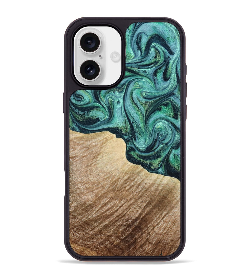 iPhone 16 Plus Wood Phone Case - Paige (Green, 798993)