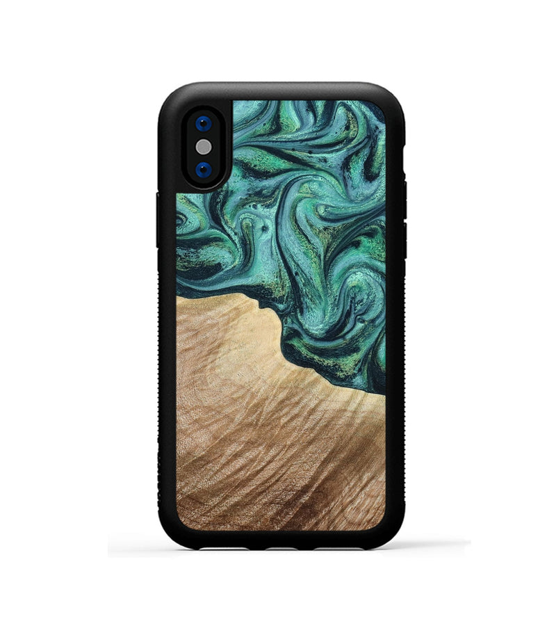 iPhone Xs Wood Phone Case - Paige (Green, 798993)