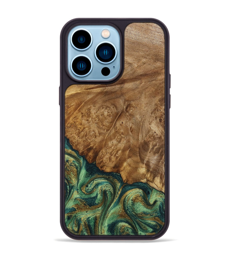 iPhone 14 Pro Max Wood Phone Case - Nancy (Green, 798994)