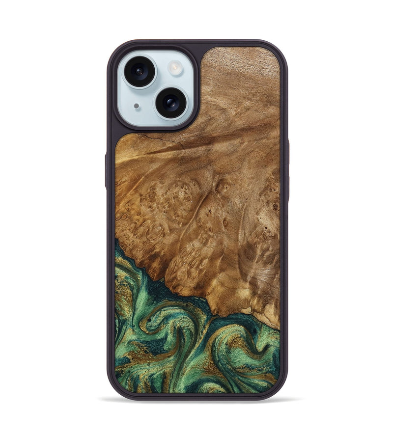 iPhone 15 Wood Phone Case - Nancy (Green, 798994)