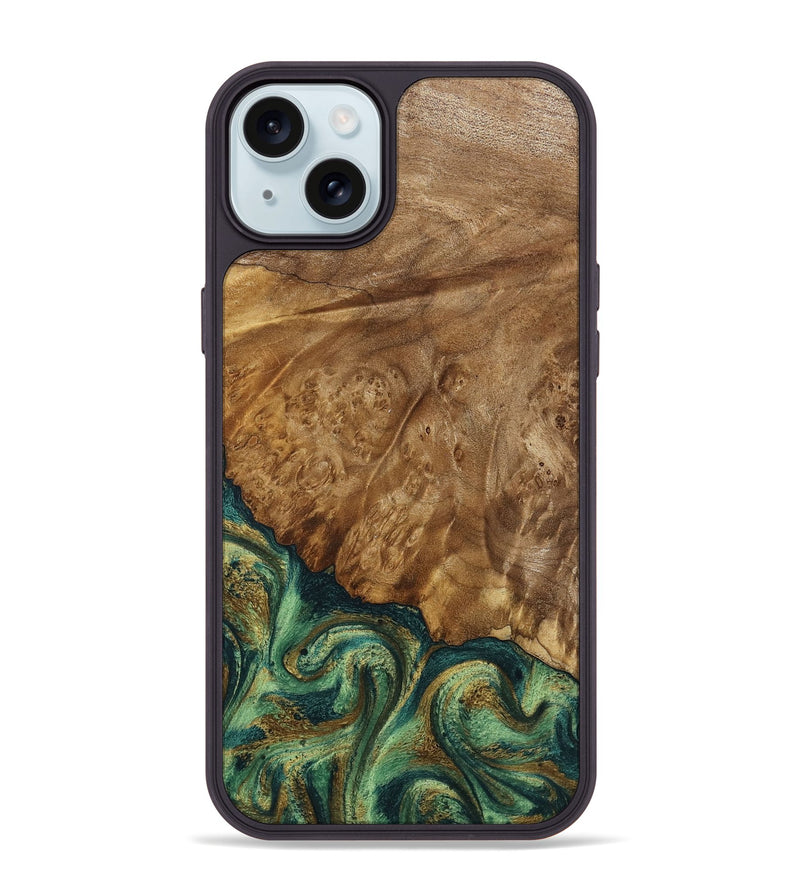 iPhone 15 Plus Wood Phone Case - Nancy (Green, 798994)