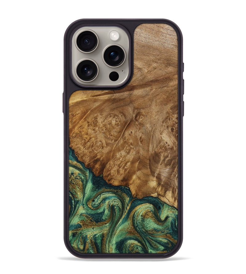 iPhone 15 Pro Max Wood Phone Case - Nancy (Green, 798994)
