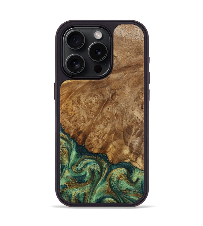 iPhone 15 Pro Wood Phone Case - Nancy (Green, 798994)