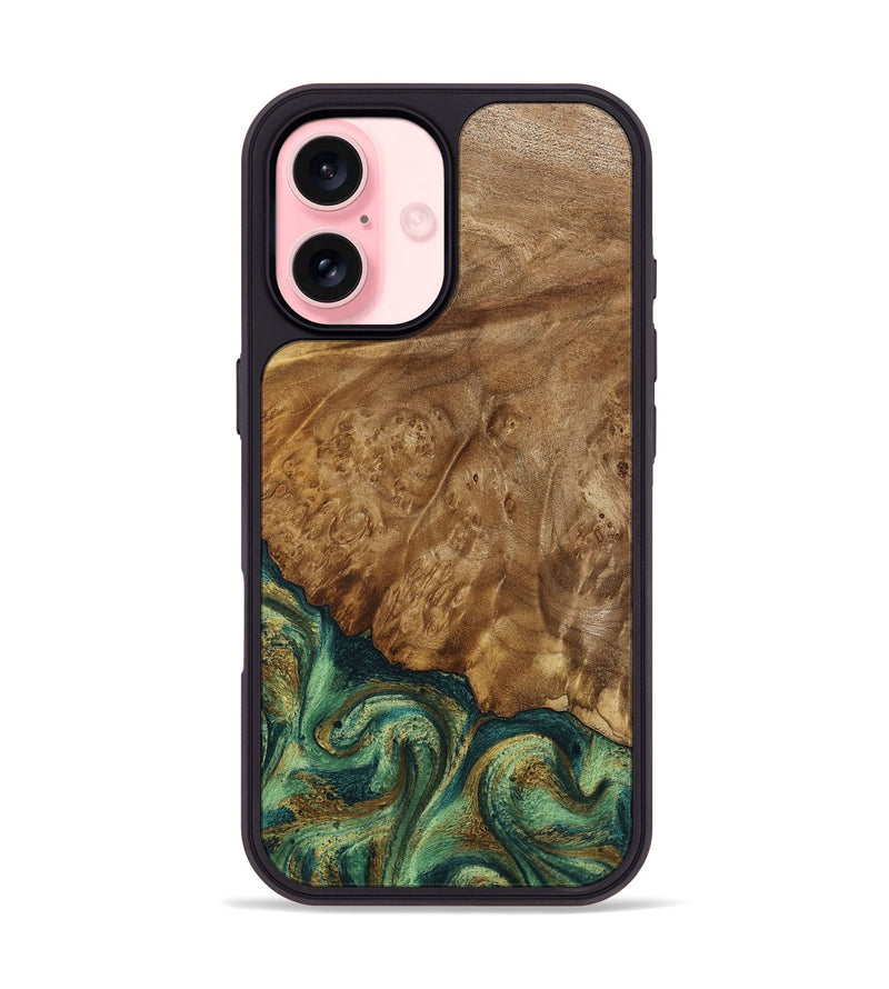 iPhone 16 Wood Phone Case - Nancy (Green, 798994)
