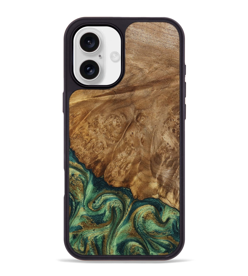 iPhone 16 Plus Wood Phone Case - Nancy (Green, 798994)