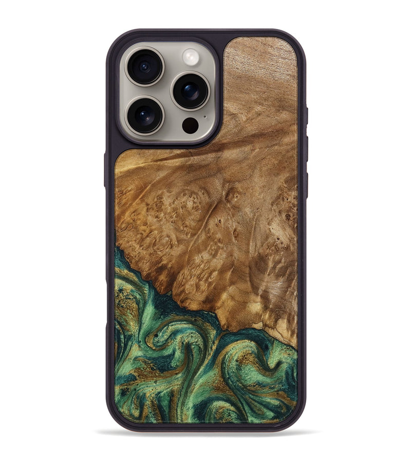iPhone 16 Pro Max Wood Phone Case - Nancy (Green, 798994)