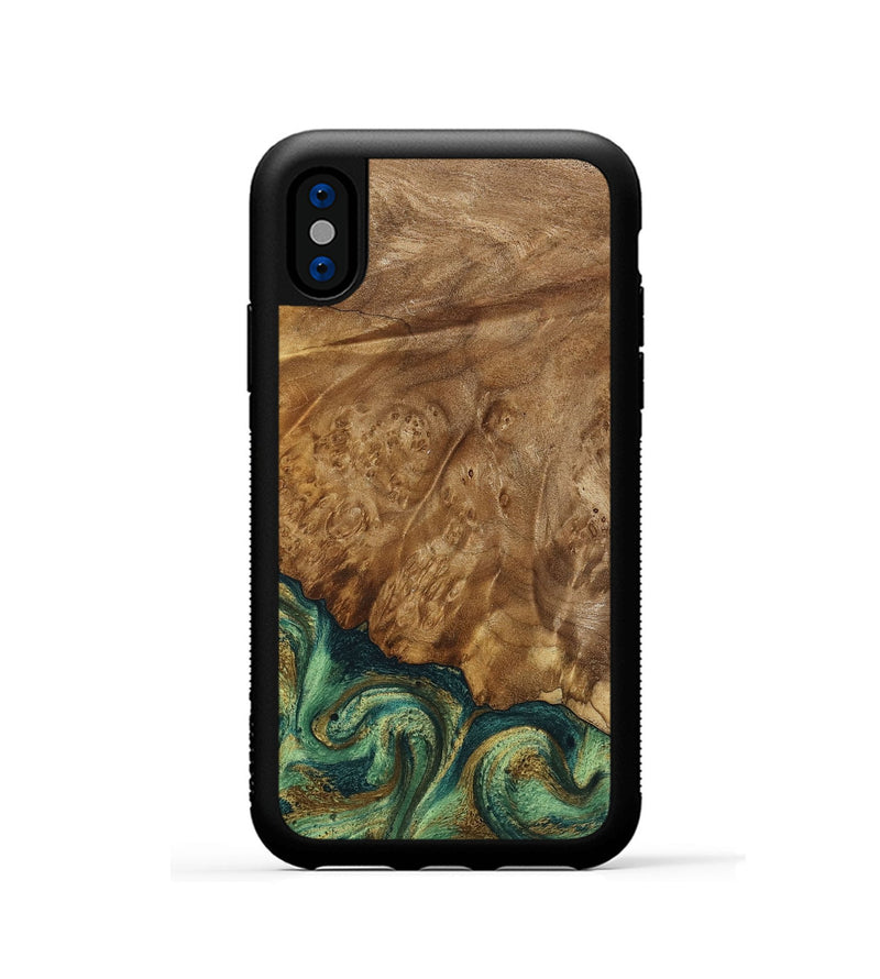 iPhone Xs Wood Phone Case - Nancy (Green, 798994)