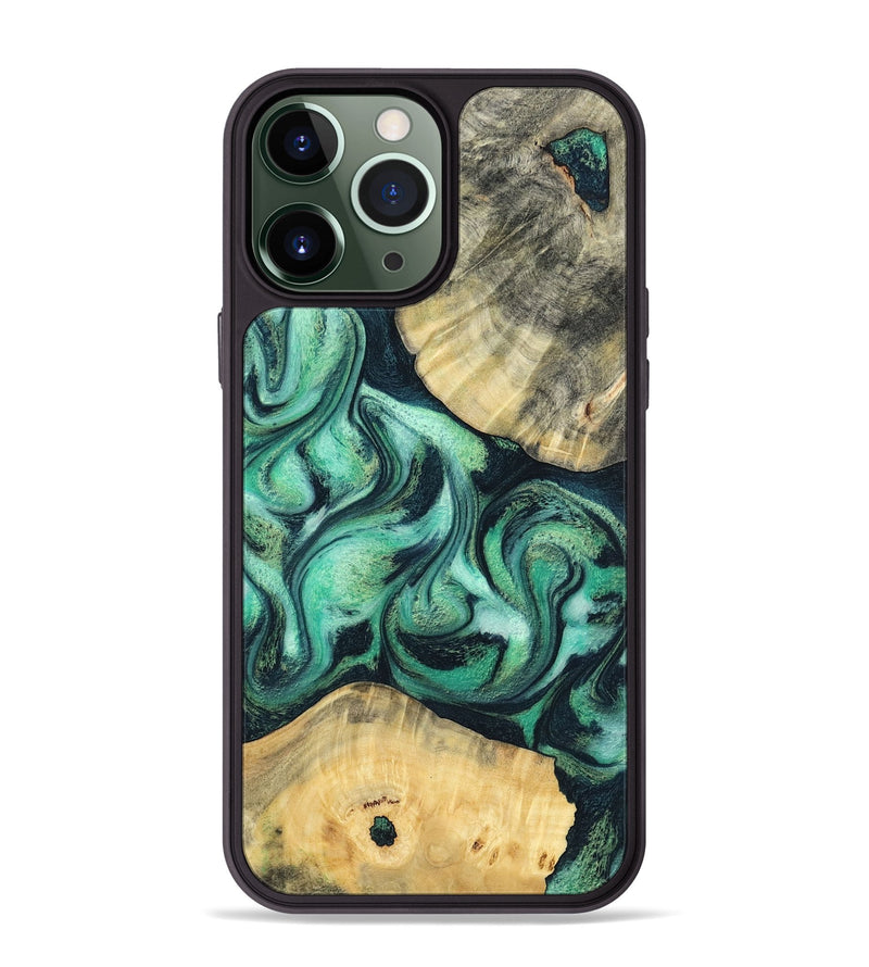 iPhone 13 Pro Max Wood Phone Case - Lennox (Green, 798995)