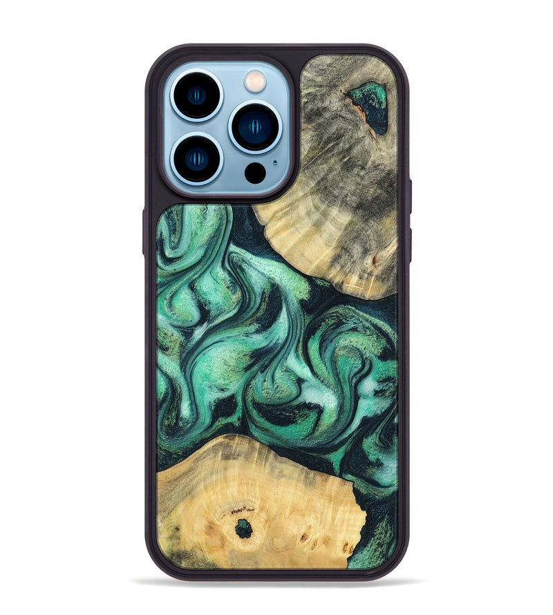 iPhone 14 Pro Max Wood Phone Case - Lennox (Green, 798995)
