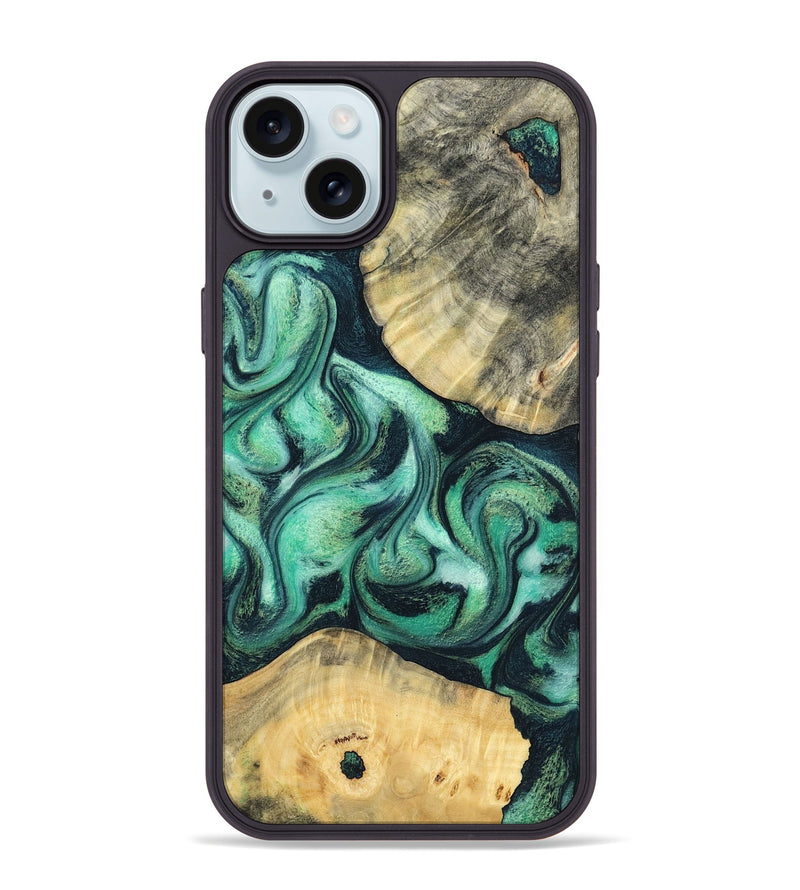 iPhone 15 Plus Wood Phone Case - Lennox (Green, 798995)