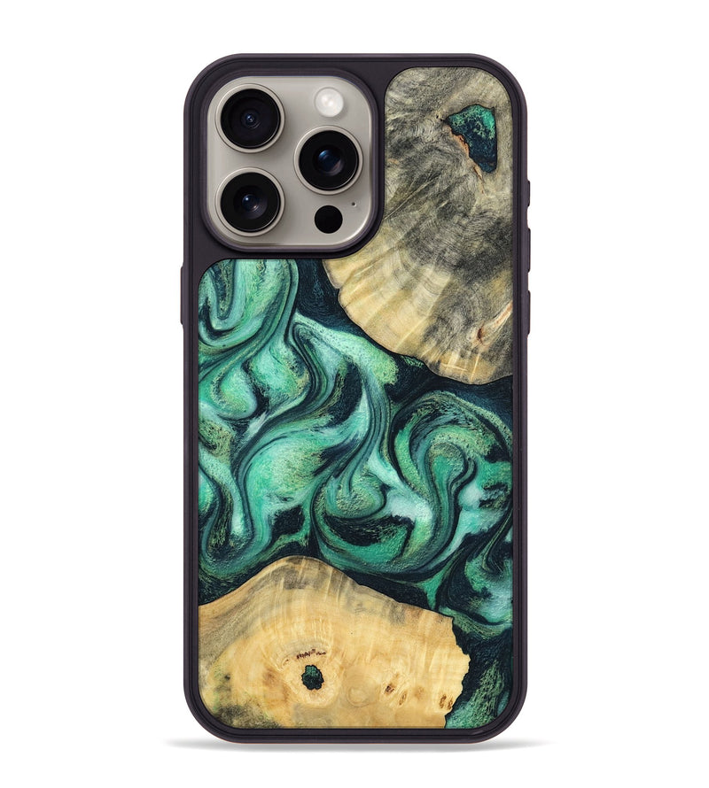 iPhone 15 Pro Max Wood Phone Case - Lennox (Green, 798995)