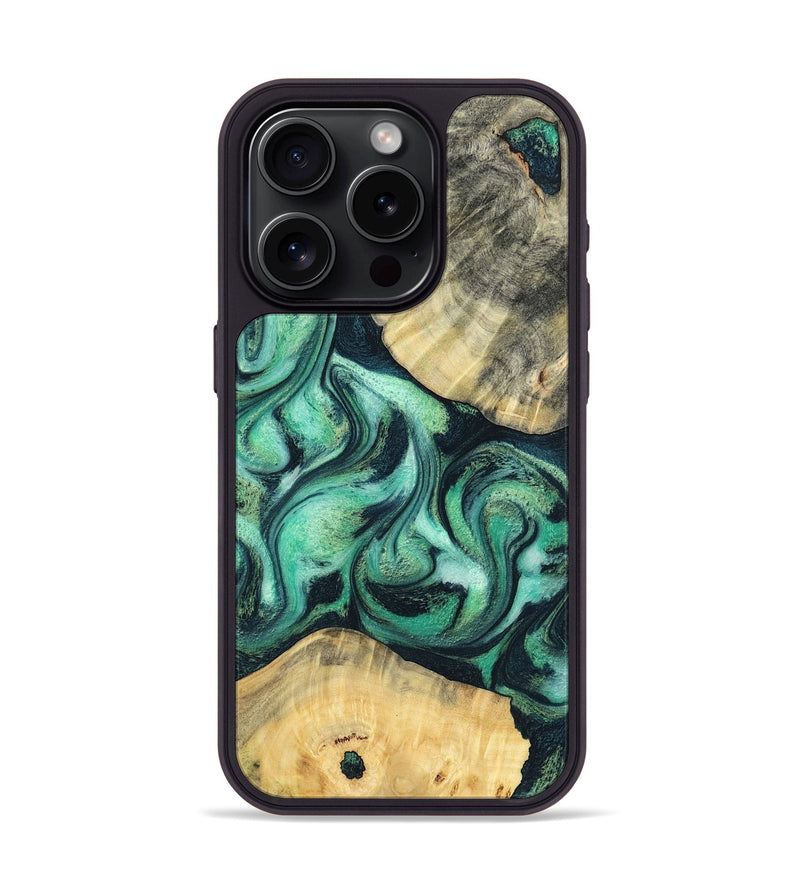 iPhone 15 Pro Wood Phone Case - Lennox (Green, 798995)