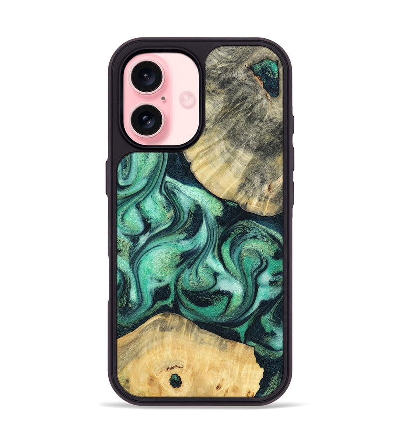 iPhone 16 Wood Phone Case - Lennox (Green, 798995)