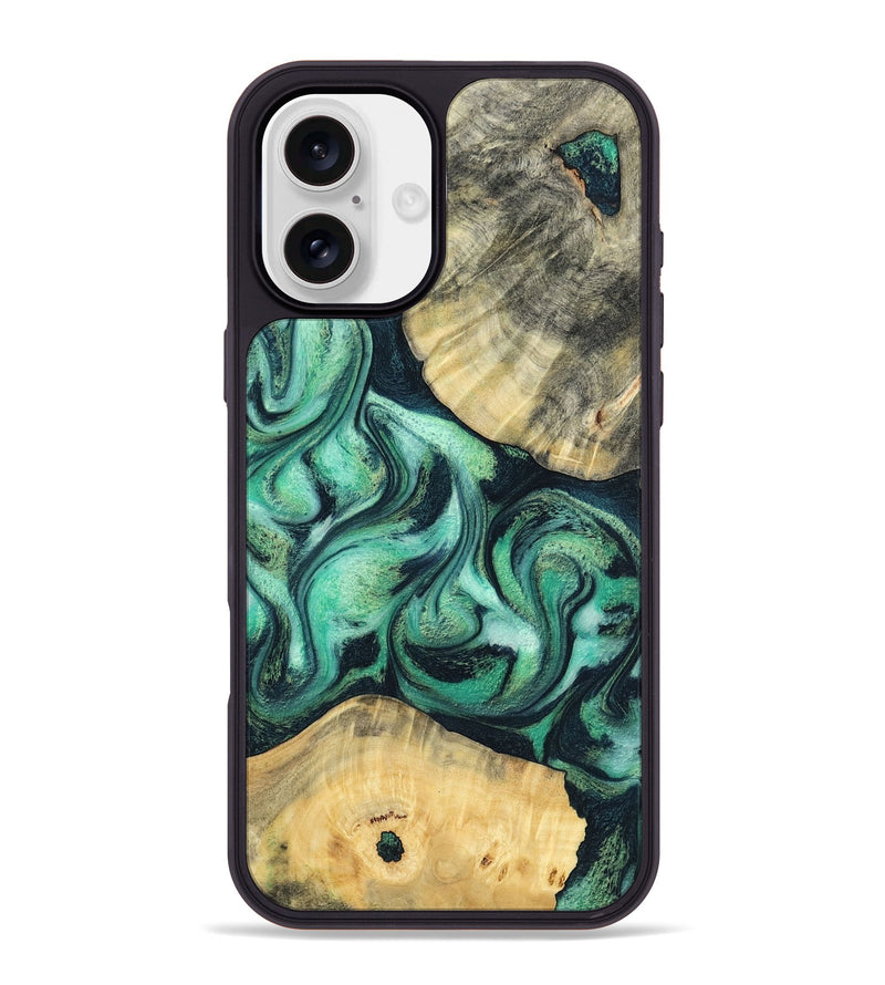 iPhone 16 Plus Wood Phone Case - Lennox (Green, 798995)