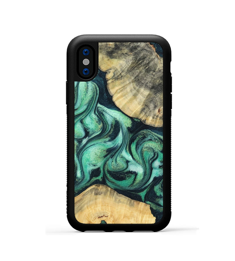iPhone Xs Wood Phone Case - Lennox (Green, 798995)