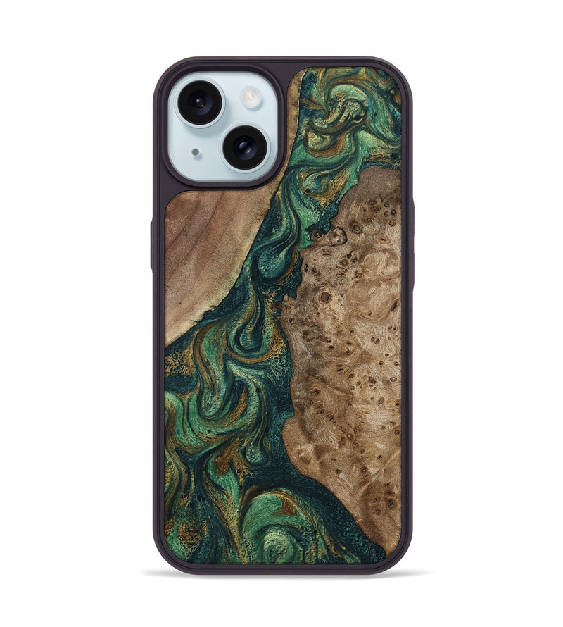 iPhone 15 Wood Phone Case - Rio (Green, 798996)