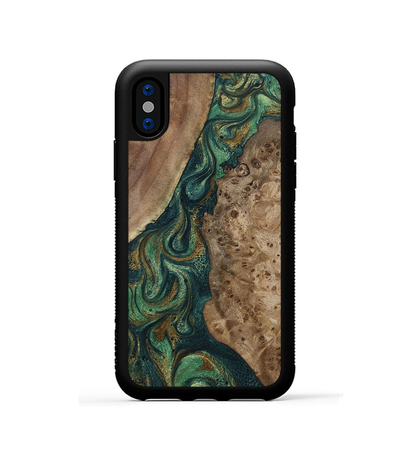 iPhone Xs Wood Phone Case - Rio (Green, 798996)