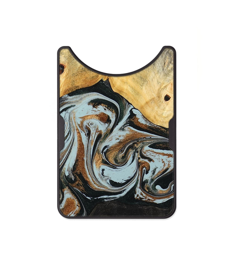 Alloy Wood Wallet - Silvia (Teal & Gold, 798997)