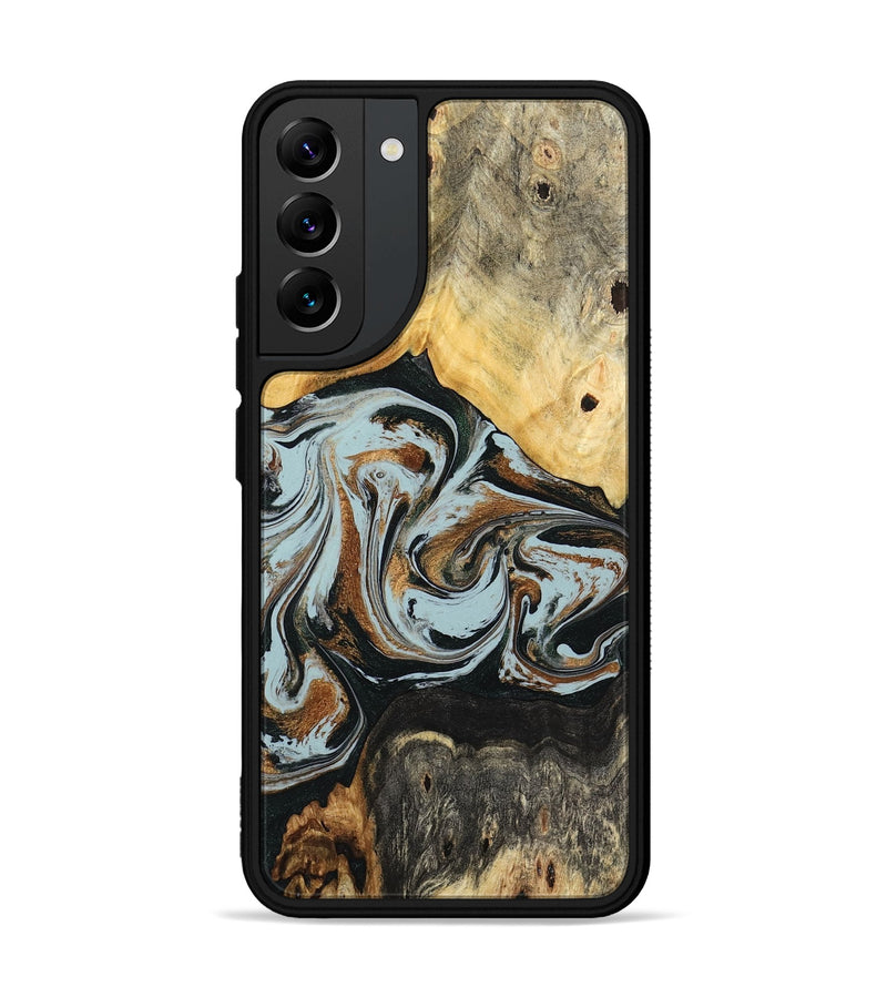 Galaxy S22 Plus Wood Phone Case - Silvia (Teal & Gold, 798997)