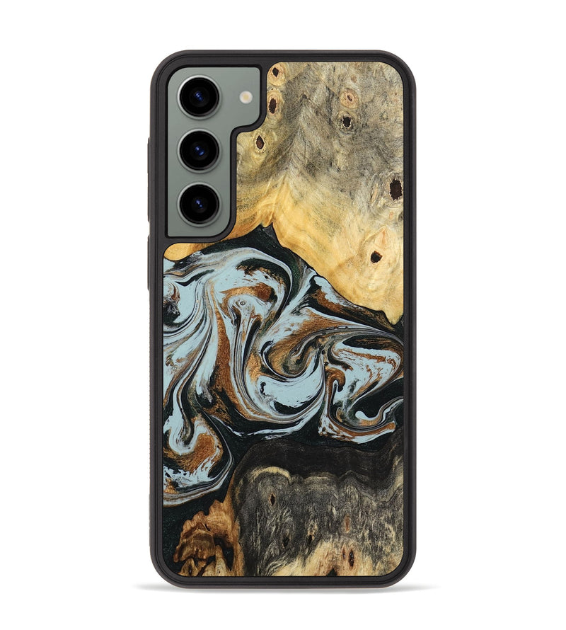 Galaxy S23 Plus Wood Phone Case - Silvia (Teal & Gold, 798997)