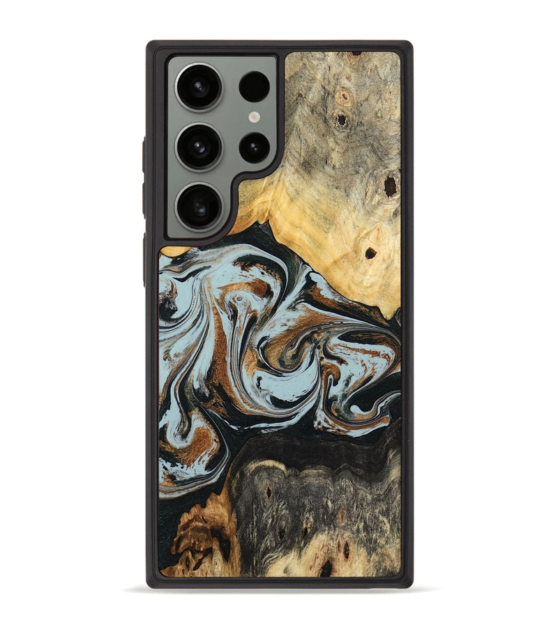 Galaxy S23 Ultra Wood Phone Case - Silvia (Teal & Gold, 798997)