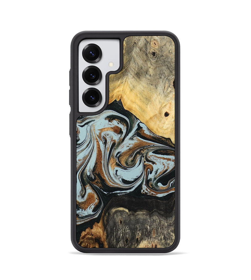 Galaxy S25 Wood Phone Case - Silvia (Teal & Gold, 798997)