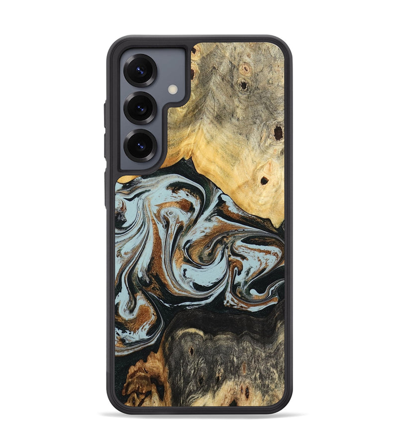 Galaxy S25 Plus Wood Phone Case - Silvia (Teal & Gold, 798997)