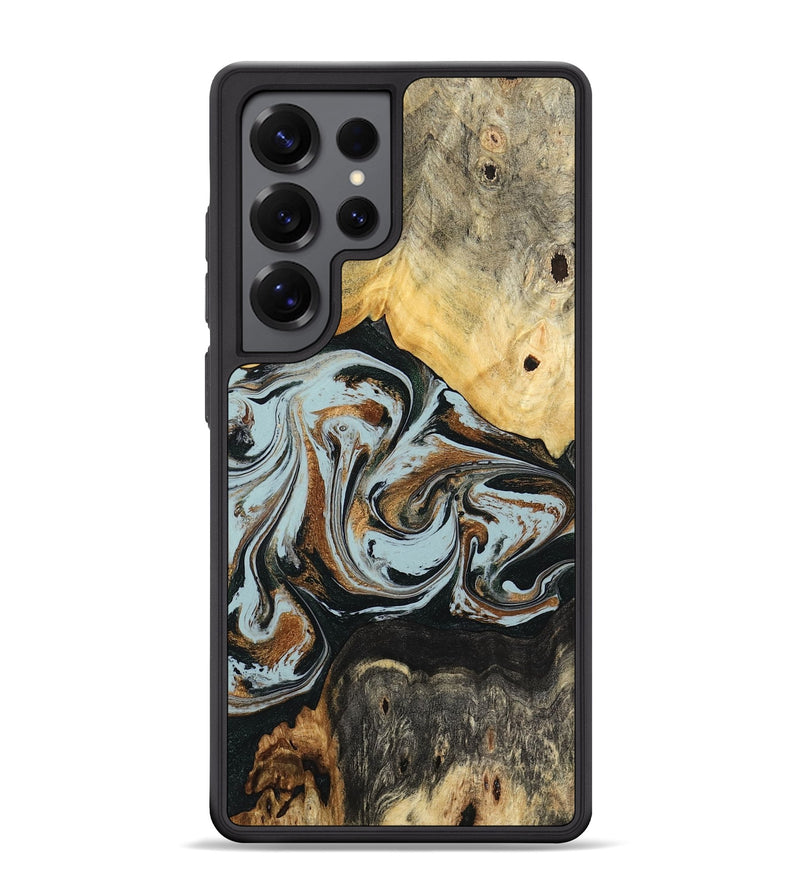 Galaxy S25 Ultra Wood Phone Case - Silvia (Teal & Gold, 798997)
