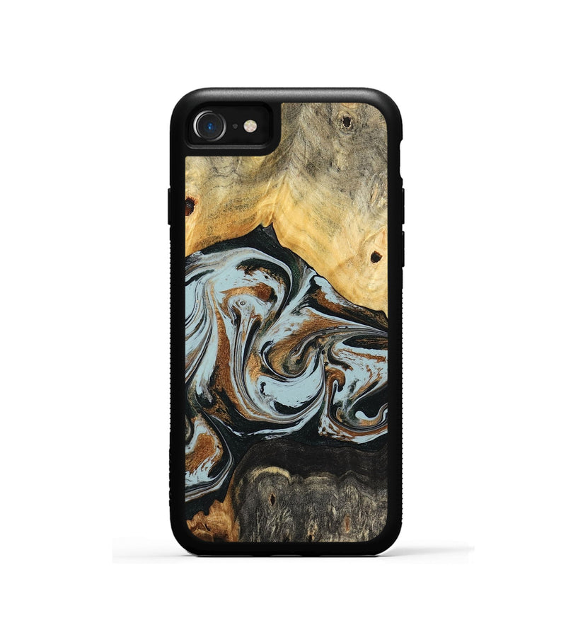 iPhone SE Wood Phone Case - Silvia (Teal & Gold, 798997)